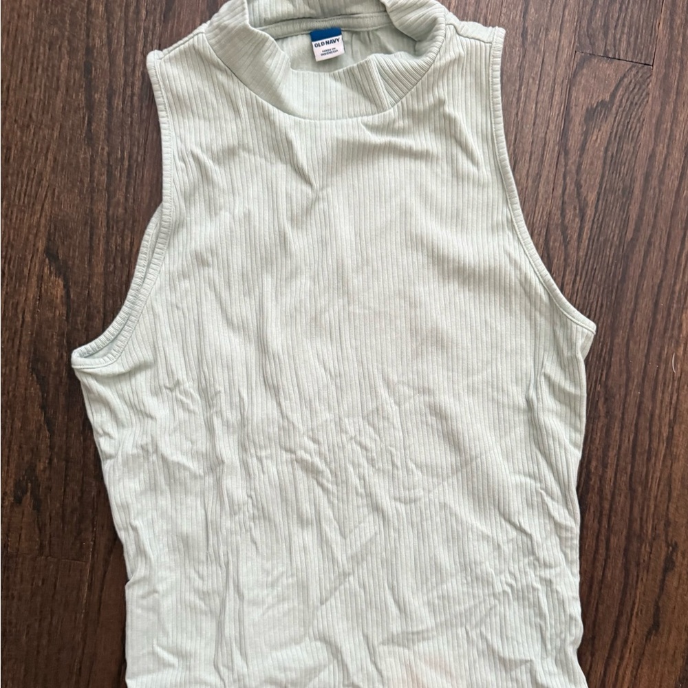 Women's Sleeveless Ribbed Top - Mint Green